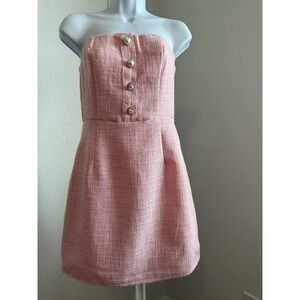 NWT!  Valentines Pink Francesca's Lindsey Strapless Mini Dress, Sz: S (b11)